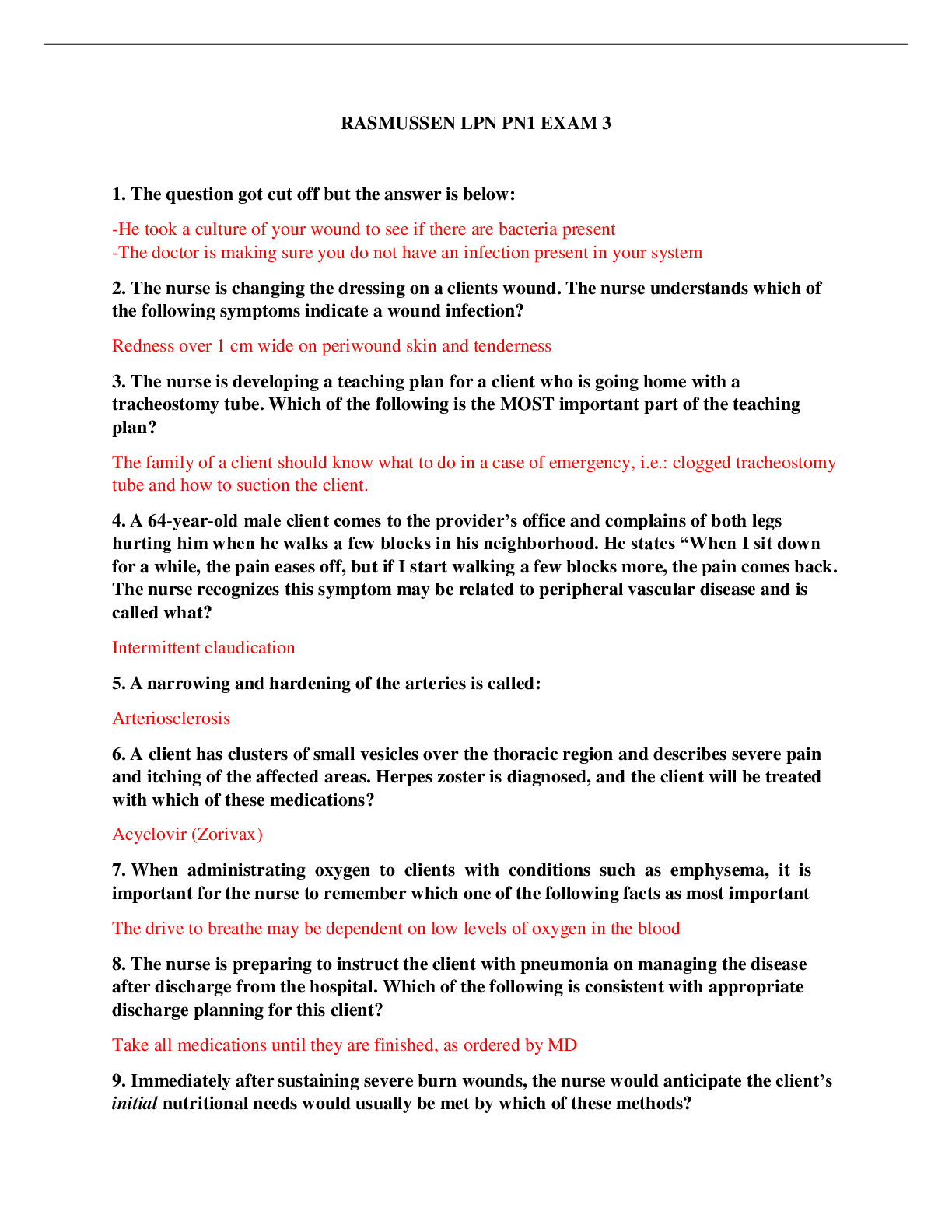 Preview image of RASMUSSEN LPN PN1 EXAM 3 document